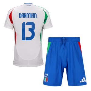 Fotbalové Dres Itálie Matteo Darmian #13 Dětské Venkovní Oblečení ME 2024 Krátký Rukáv (+ trenýrky)